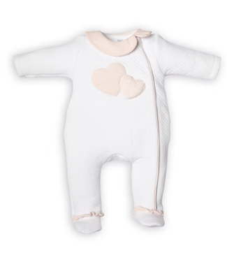 First First - FO G rompersuit LONDON 2 harts- white-blush pink