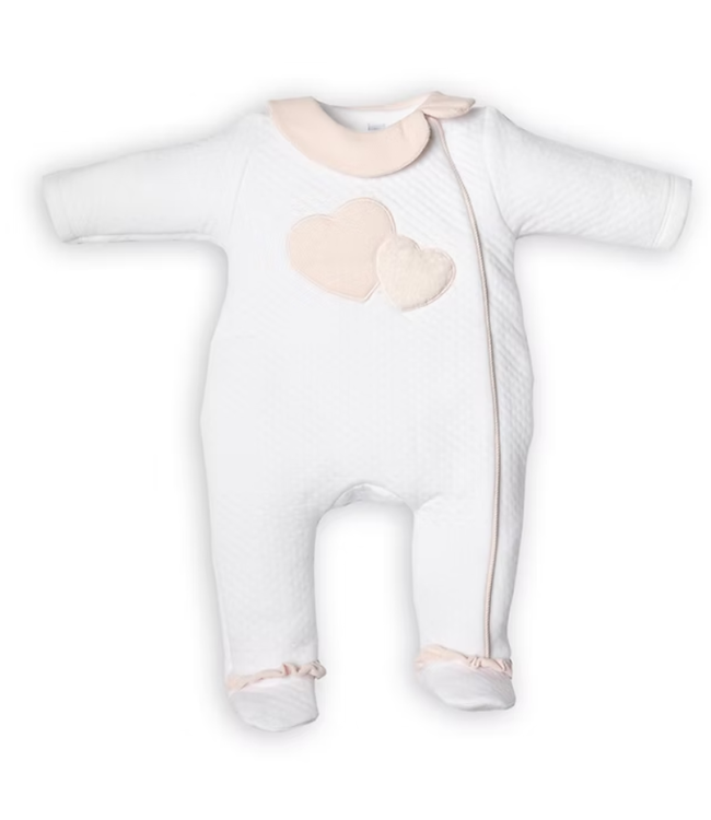 First First - FO G rompersuit LONDON 2 harts- white-blush pink