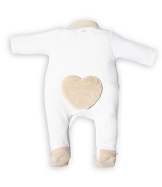 First First - FO G rompersuit LONDON hart on backside - white-beige