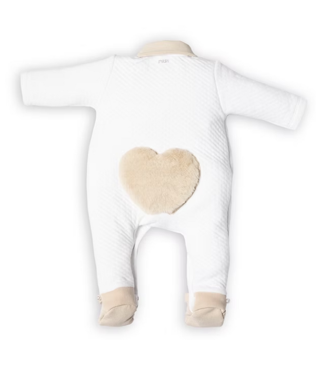 First First - FO G rompersuit LONDON hart on backside - white-beige