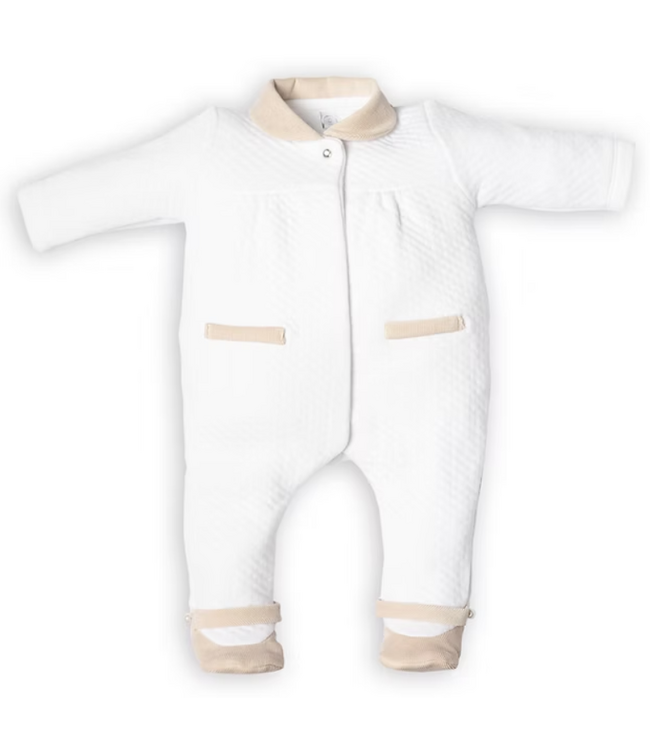 First First - FO G rompersuit LONDON hart on backside - white-beige