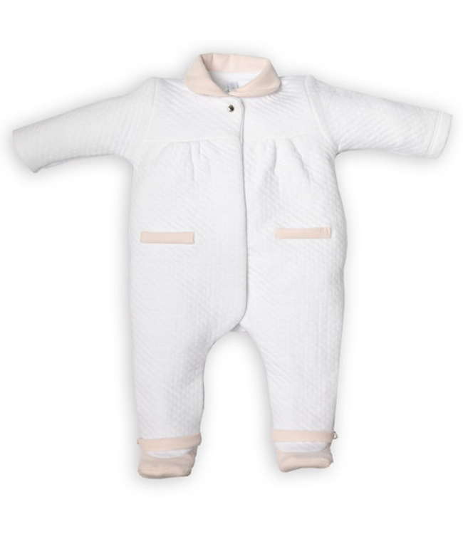 First First - FO G rompersuit LONDON hart on backside - white-blush pink