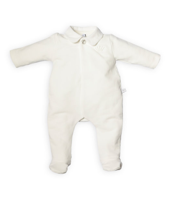 First First - FO rompersuit fur teddy bear on backside - off white