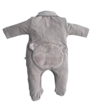 First First - FO rompersuit fur teddy bear on backside - beige