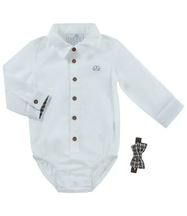 Natini Natini - Bodyshirt Pierrot Bow Square - White