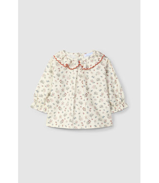 Laranjinha Laranjihna - Blouse Ecru flowers