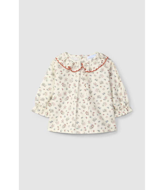 Laranjinha Laranjihna - Blouse Ecru flowers