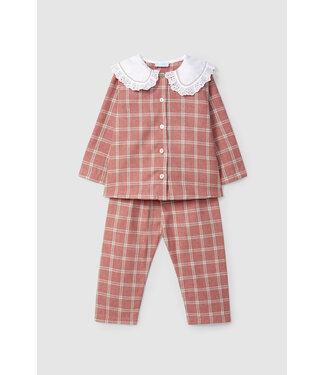 Laranjinha Laranjihna - Pyjama Check met kraag - Bordeaux