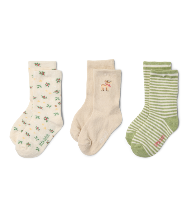 Little Dutch Little Dutch - 3-pack sokken Little Christmas