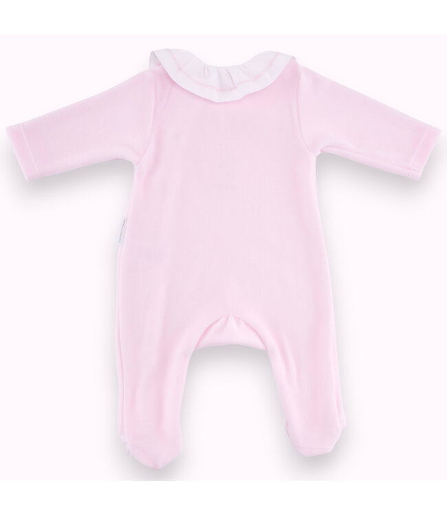 Theophile & Patachou Théophile & Patachou - Kruippakje fluweel geruffleerde kraag – Roze