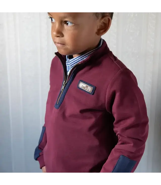 Natini Natini - Sweater Zippy - Bordeaux Bue