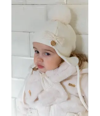 Natini Natini - Hat Fleece Bow - Cream