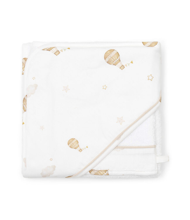 Poetree Kids Poetree Kids - Badcape & washandje Luchtballon - Little Voyager Collection