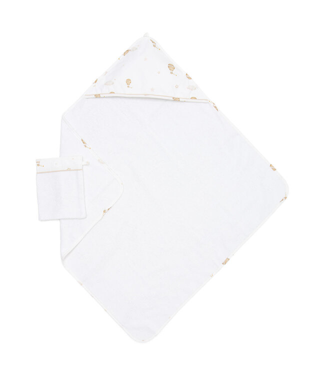 Poetree Kids Poetree Kids - Badcape & washandje Luchtballon - Little Voyager Collection