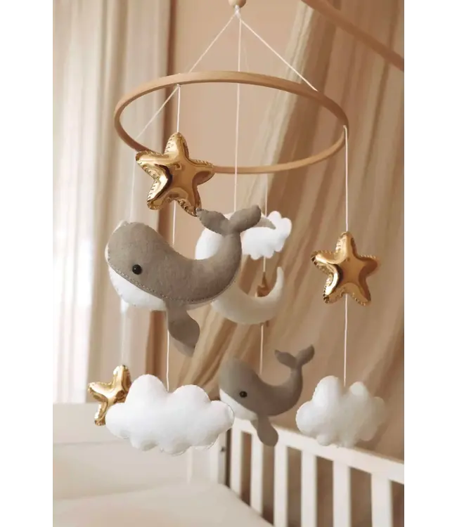 Little Loua Little Loua - Handmade Little Whales baby mobile