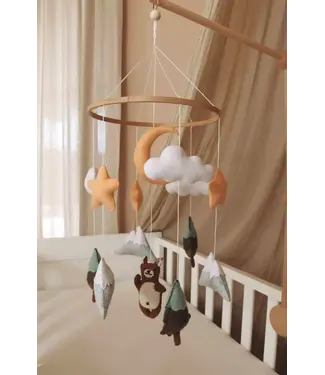 Little Loua Little Loua - Handmade Brown Bear baby mobile