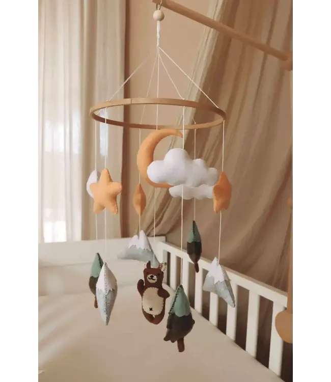 Little Loua Little Loua - Handmade Brown Bear baby mobile