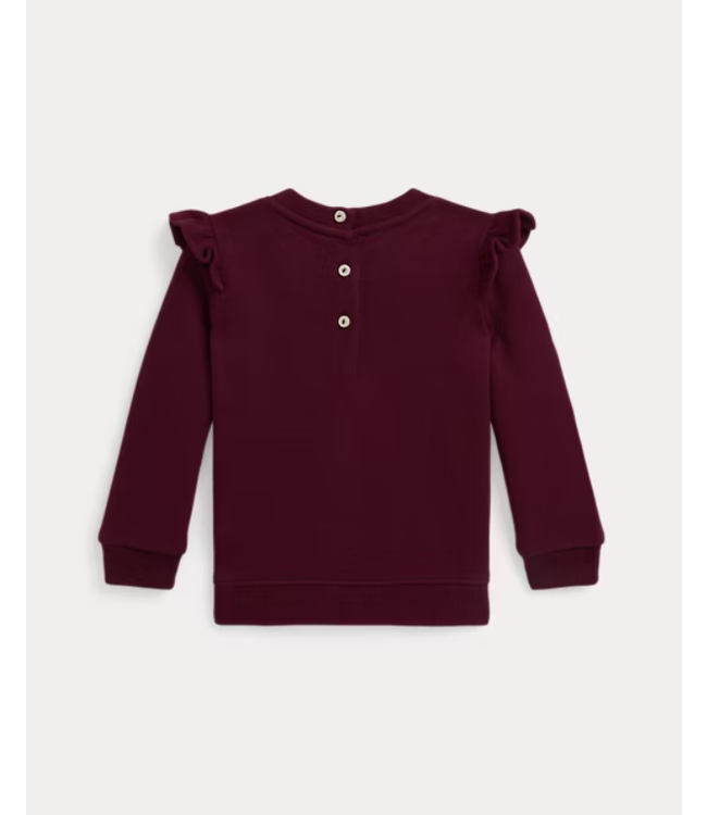 Ralph Lauren Ralph Lauren - Fleece Polo Bear sweatshirt met ruches - Bordeaux