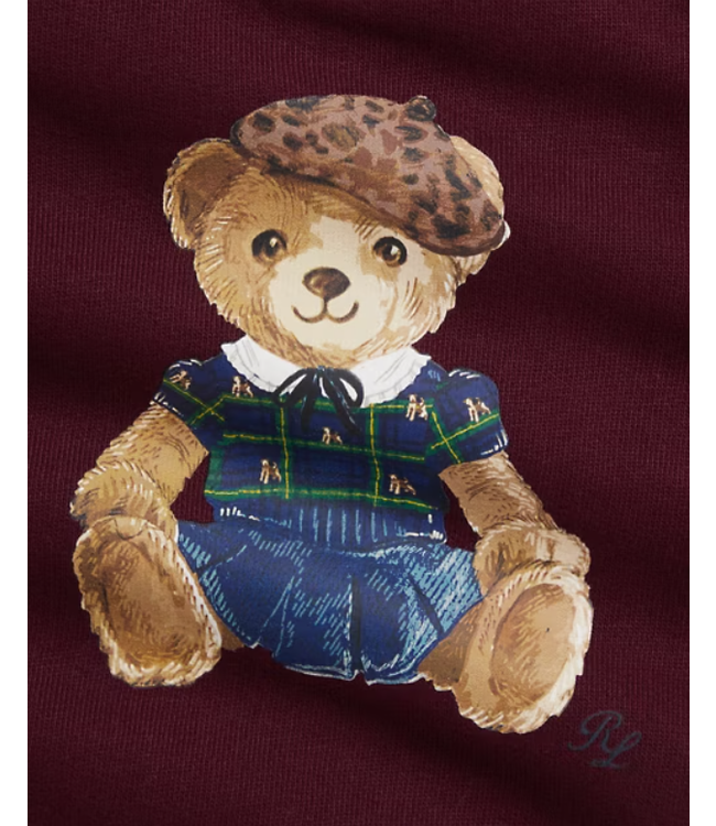 Ralph Lauren Ralph Lauren - Fleece Polo Bear sweatshirt met ruches - Bordeaux