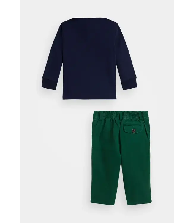 Ralph Lauren Ralph Lauren - Logo Cotton Rugby Shirt & Chino Pants set - refined navy