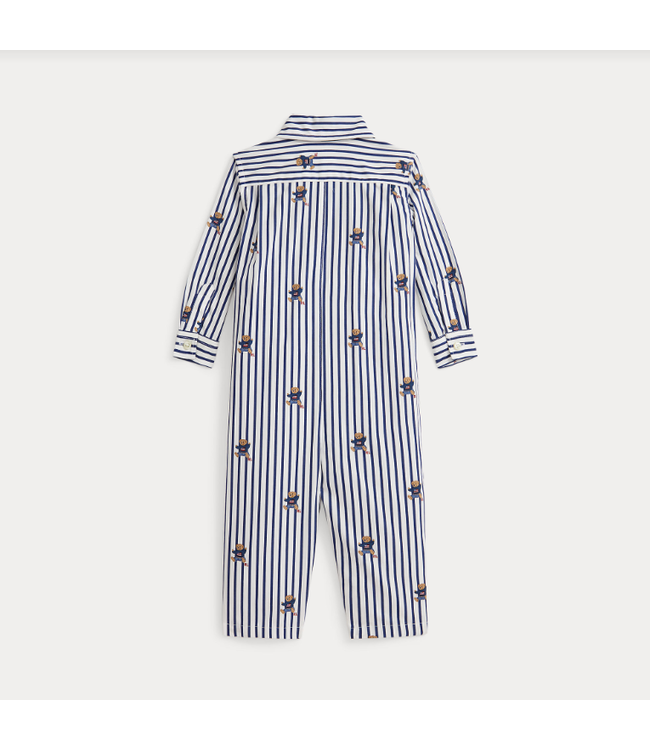 Ralph Lauren Ralph Lauren - Polo Bear Stripes Cotton Poplin Coverall - Navy