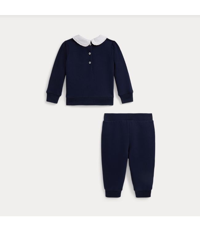 Ralph Lauren Ralph Lauren -Argyle - Logo Fleece Sweatshirt & Pant Set - Navy