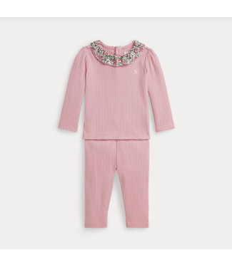 Ralph Lauren Ralph Lauren - Ribbed Cotton Top & Legging Set - Pink