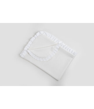 Maison Naline Maison Naline - Wiegdeken voorkant angora ivoor / achterkant angora ivoor / frul katoen ivoor rondom