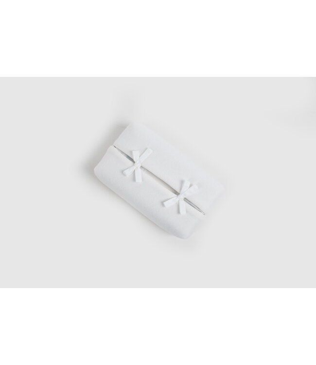 Maison Naline Maison Naline - Kleenexcover angora ivoor / paspel ivoor / lintjes ivoor katoen