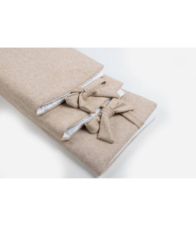 Maison Naline Maison Naline - 3 delige dubbele parkomrander angora beige / lintstrikken angora beige+stootrol
