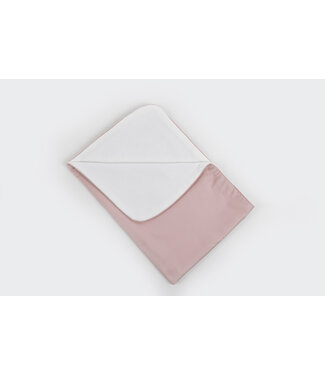 Maison Naline Maison Naline - Wiegdeken voorkant tush roze / achterkant angora ivoor / paspel tush roze rondom