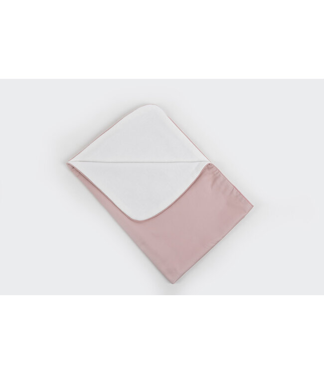 Maison Naline Maison Naline - Wiegdeken voorkant tush roze / achterkant angora ivoor / paspel tush roze rondom