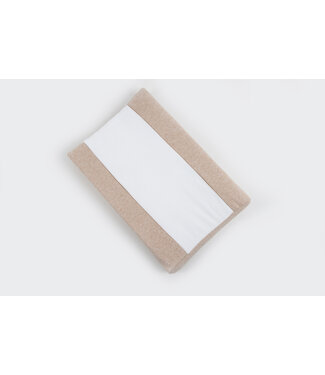 Maison Naline Maison Naline - Waskussenhoes zijkant angora beige / paspel beige / middenstuk triga ivoor