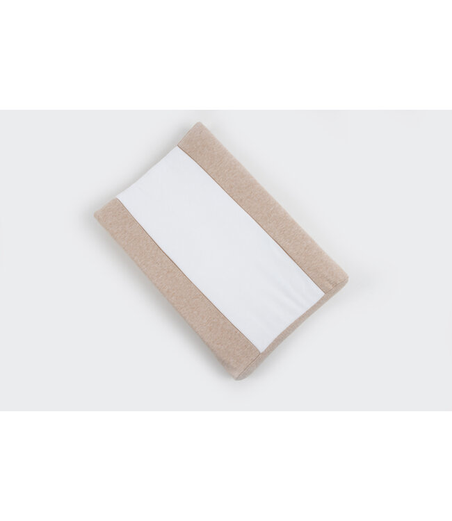 Maison Naline Maison Naline - Waskussenhoes zijkant angora beige / paspel beige / middenstuk triga ivoor