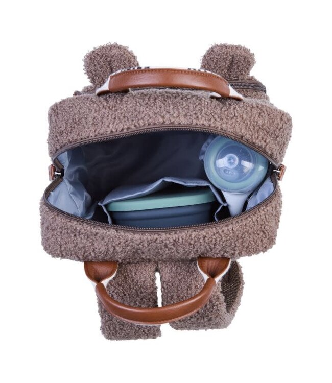 Childhome Childhome - MINI CLUB KINDERRUGZAK - SIGNATURE - TEDDY ZACHT BRUIN