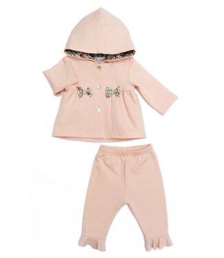 Barcellino Barcellino - 2-delig setje roze met bloemen