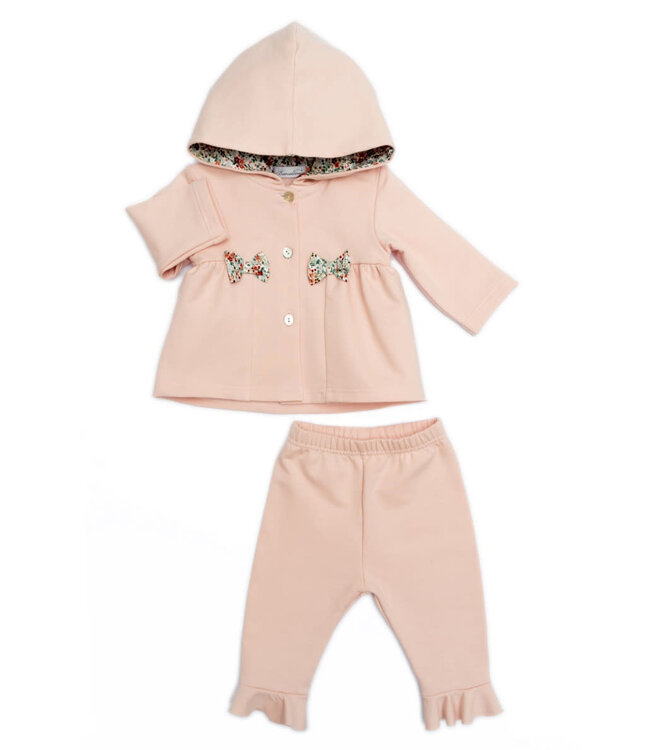 Barcellino Barcellino - 2-delig setje roze met bloemen