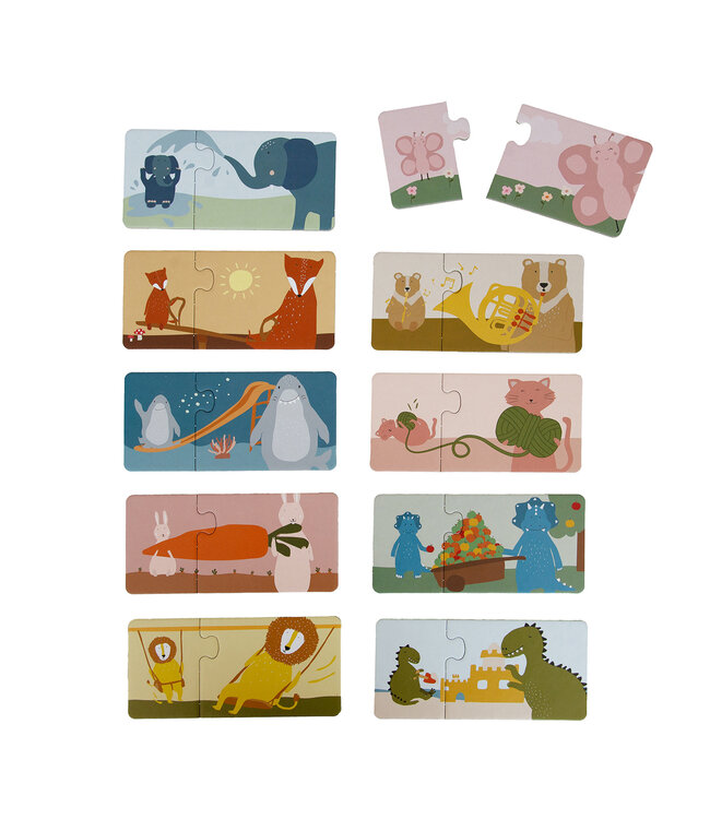 Trixie Trixie - Puzzle box - Matching animals - 10 duo puzzles