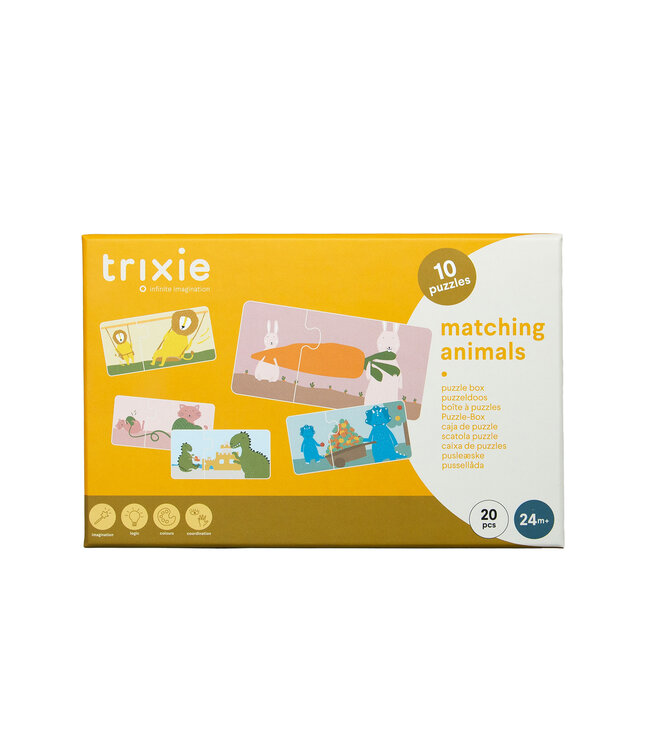 Trixie Trixie - Puzzle box - Matching animals - 10 duo puzzles