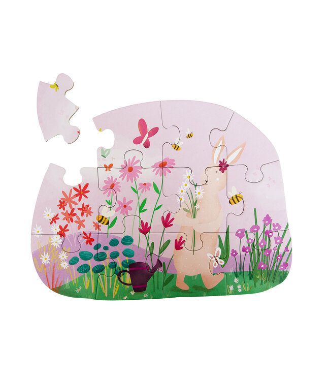 Trixie Trixie - Shape puzzle - Mrs. Rabbit'sÂ flowers - 12 pcs