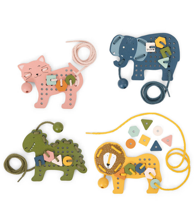 Trixie Trixie - Wooden animal lacing game
