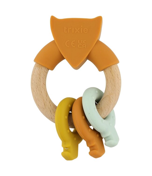 Trixie Trixie - Wooden silicone activity ring - Mr. Fox