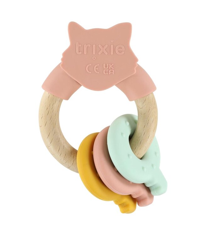 Trixie Trixie - Wooden silicone activity ring - Mrs. Cat