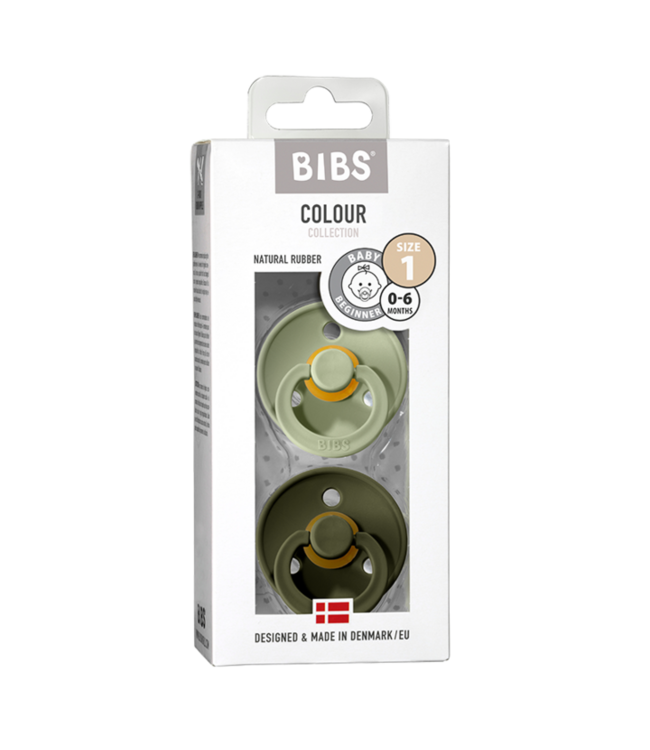 Bibs Bibs - Fopspeen Natuurrubber - Blister Sage / Hunter Green - T1