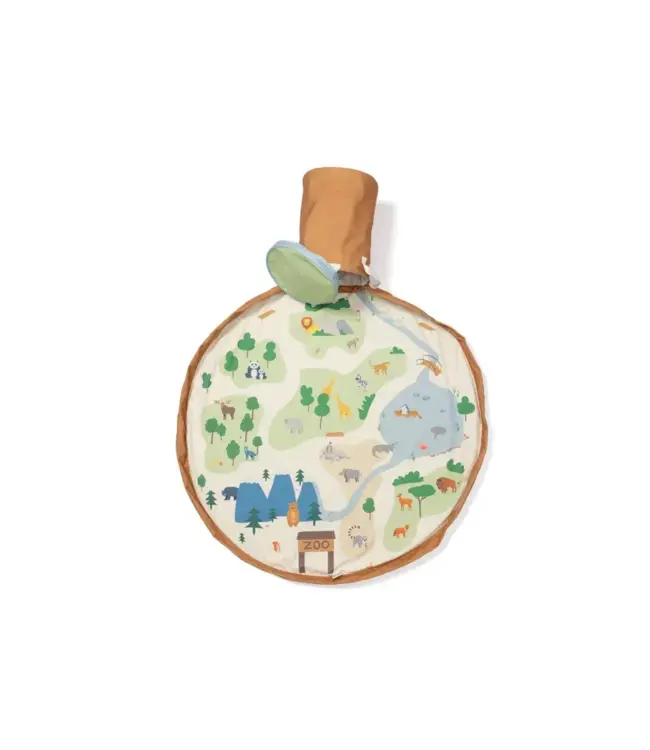 Play & Go Play & Go - Opbergmand Met Speeltapijt - Zoo Terracota 140cm