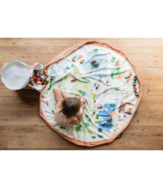 Play & Go Play & Go - Opbergmand Met Speeltapijt - Zoo Terracota 140cm