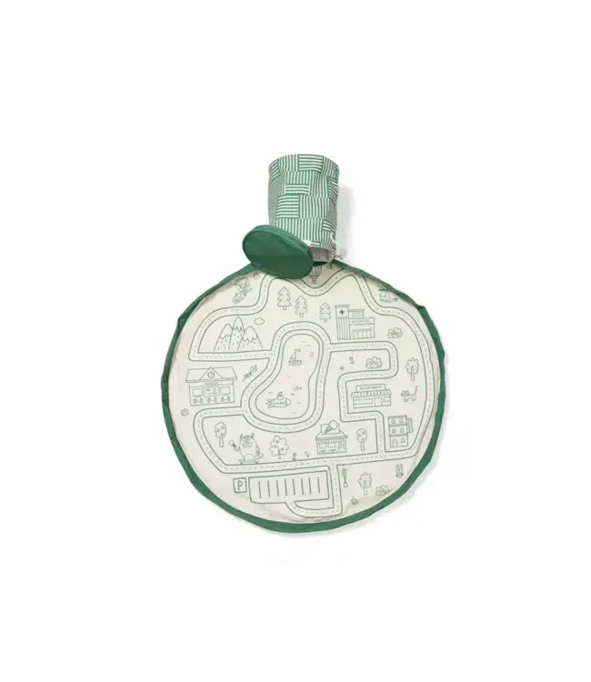 Play & Go Play & Go - Opbergmand Met Speeltapijt -  Roadmap Green 140cm