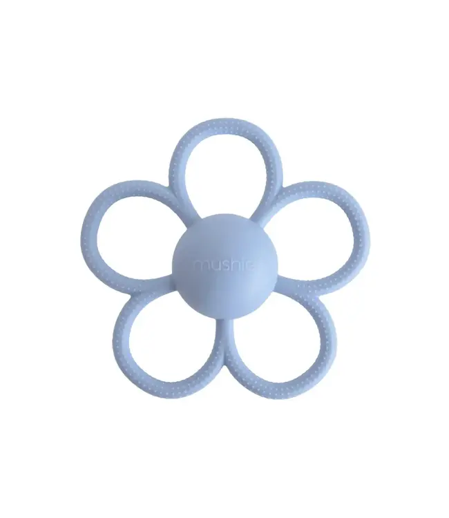 Mushie Mushie - Rattle Daisy Teether - Faded Denim
