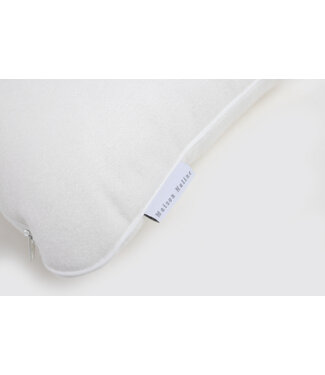 Maison Naline Maison Naline - Kussen 35x35 angora ivoor / paspel ivoor rondom