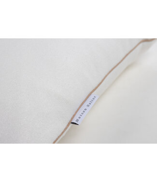 Maison Naline Maison Naline - Kussen 35x35 angora ivoor / paspel beige rondom